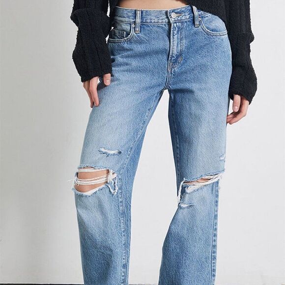 PacSun Eco Medium Blue Ripped Boyfriend Jeans Size 23 NWT - Picture 2 of 15